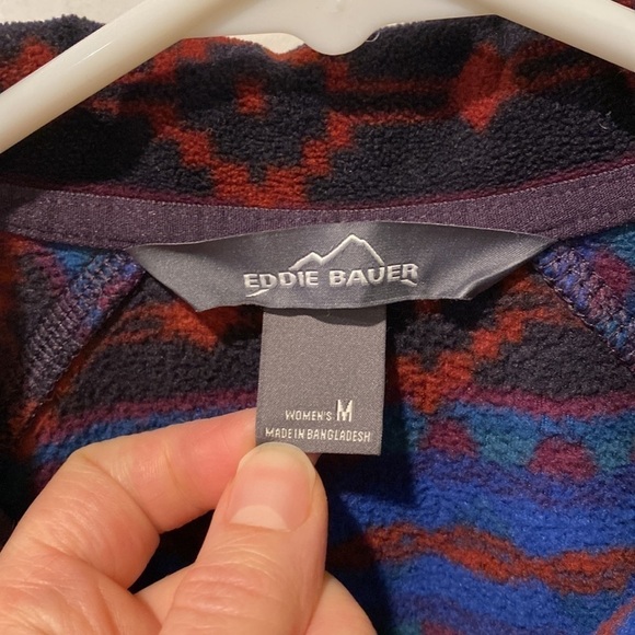 Eddie Bauer Aztec Fleece 1/4 Zip Pullover EUC - Picture 5 of 12